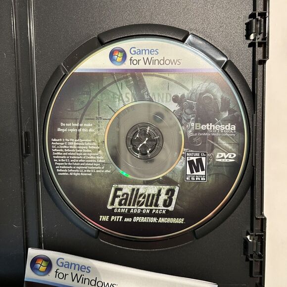 Fallout 3 PC DVD Video Game CIB & Game AddOn Pack The Pitt & Operation: Anchorag - Picture 7 of 8